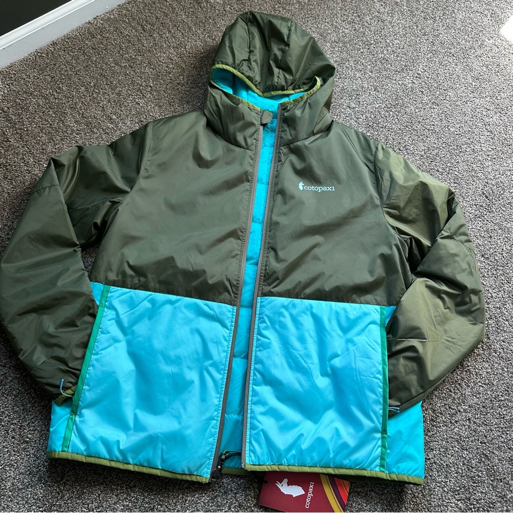 cotopaxi Olive Green Jacket with Teal Lining - Picture 2 of 12